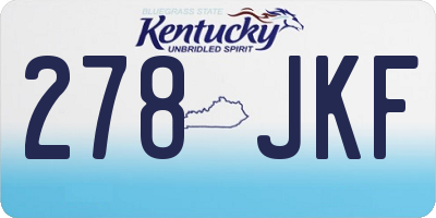 KY license plate 278JKF