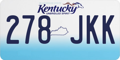 KY license plate 278JKK