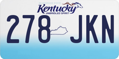 KY license plate 278JKN