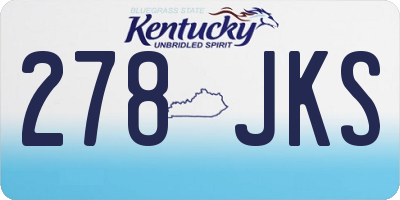 KY license plate 278JKS