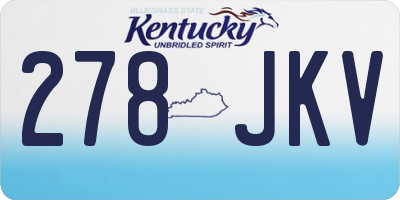 KY license plate 278JKV