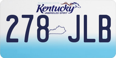 KY license plate 278JLB