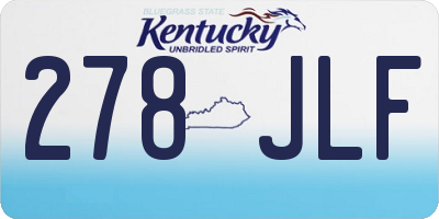 KY license plate 278JLF