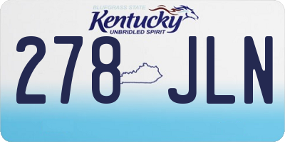 KY license plate 278JLN