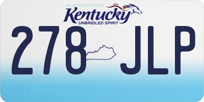 KY license plate 278JLP