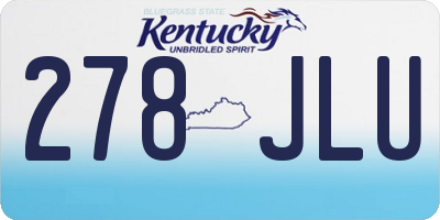 KY license plate 278JLU