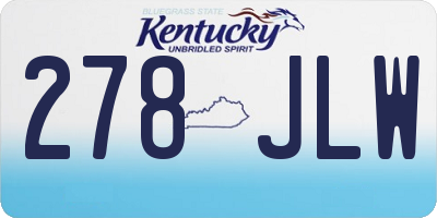 KY license plate 278JLW