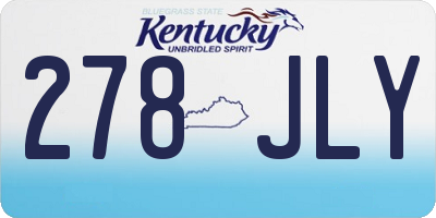 KY license plate 278JLY