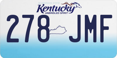 KY license plate 278JMF