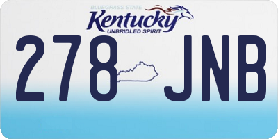 KY license plate 278JNB