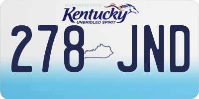 KY license plate 278JND