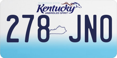 KY license plate 278JNO