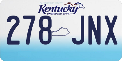 KY license plate 278JNX