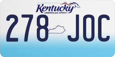 KY license plate 278JOC