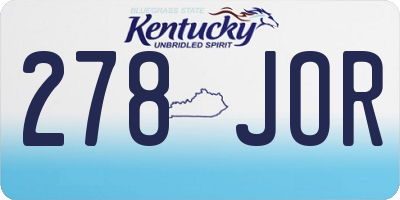 KY license plate 278JOR