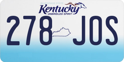 KY license plate 278JOS