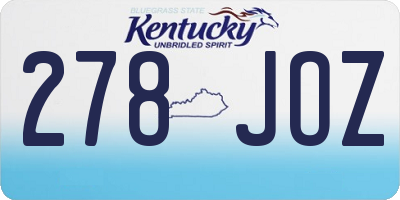KY license plate 278JOZ
