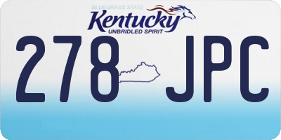 KY license plate 278JPC