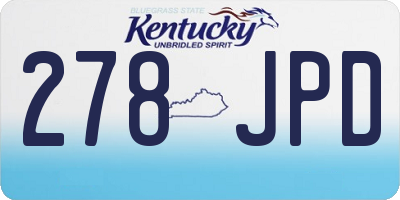 KY license plate 278JPD