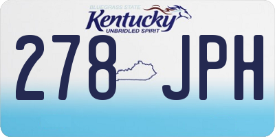 KY license plate 278JPH