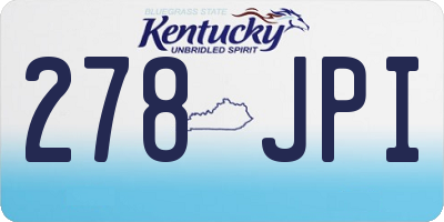 KY license plate 278JPI