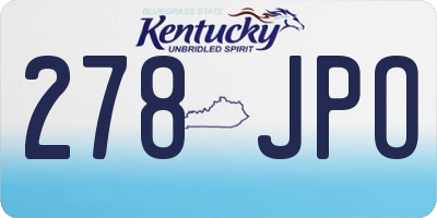KY license plate 278JPO