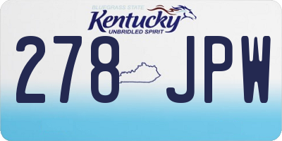 KY license plate 278JPW