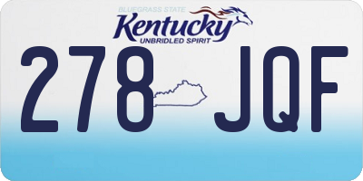 KY license plate 278JQF