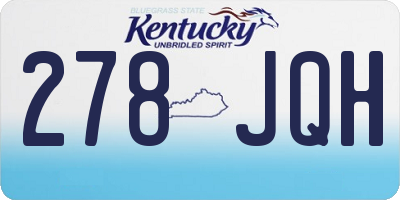 KY license plate 278JQH