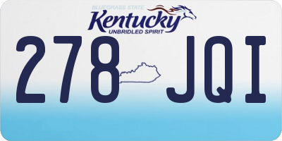 KY license plate 278JQI