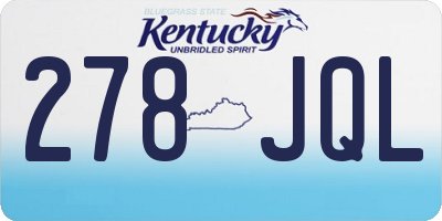 KY license plate 278JQL
