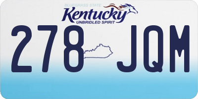 KY license plate 278JQM