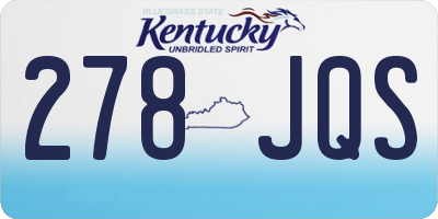 KY license plate 278JQS
