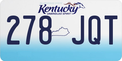 KY license plate 278JQT
