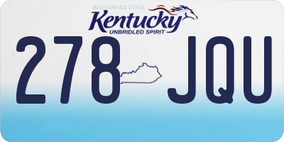 KY license plate 278JQU