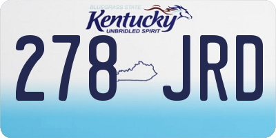 KY license plate 278JRD