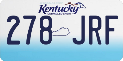 KY license plate 278JRF