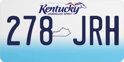 KY license plate 278JRH