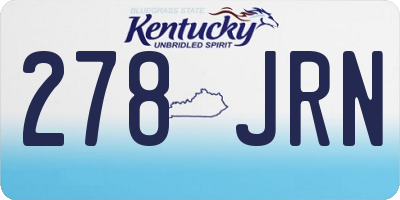 KY license plate 278JRN