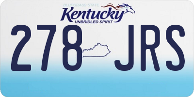 KY license plate 278JRS