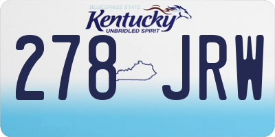 KY license plate 278JRW