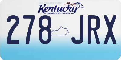 KY license plate 278JRX