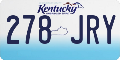 KY license plate 278JRY