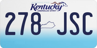 KY license plate 278JSC