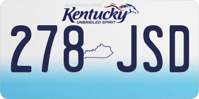 KY license plate 278JSD