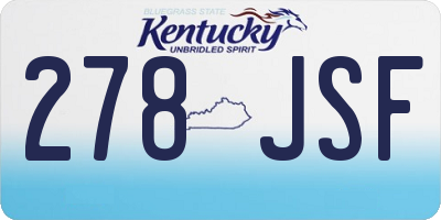 KY license plate 278JSF