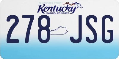 KY license plate 278JSG