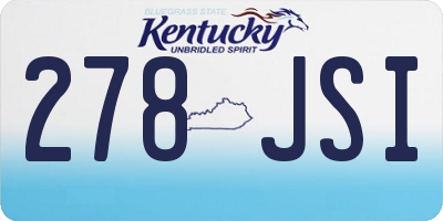 KY license plate 278JSI