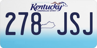 KY license plate 278JSJ