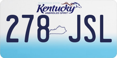 KY license plate 278JSL